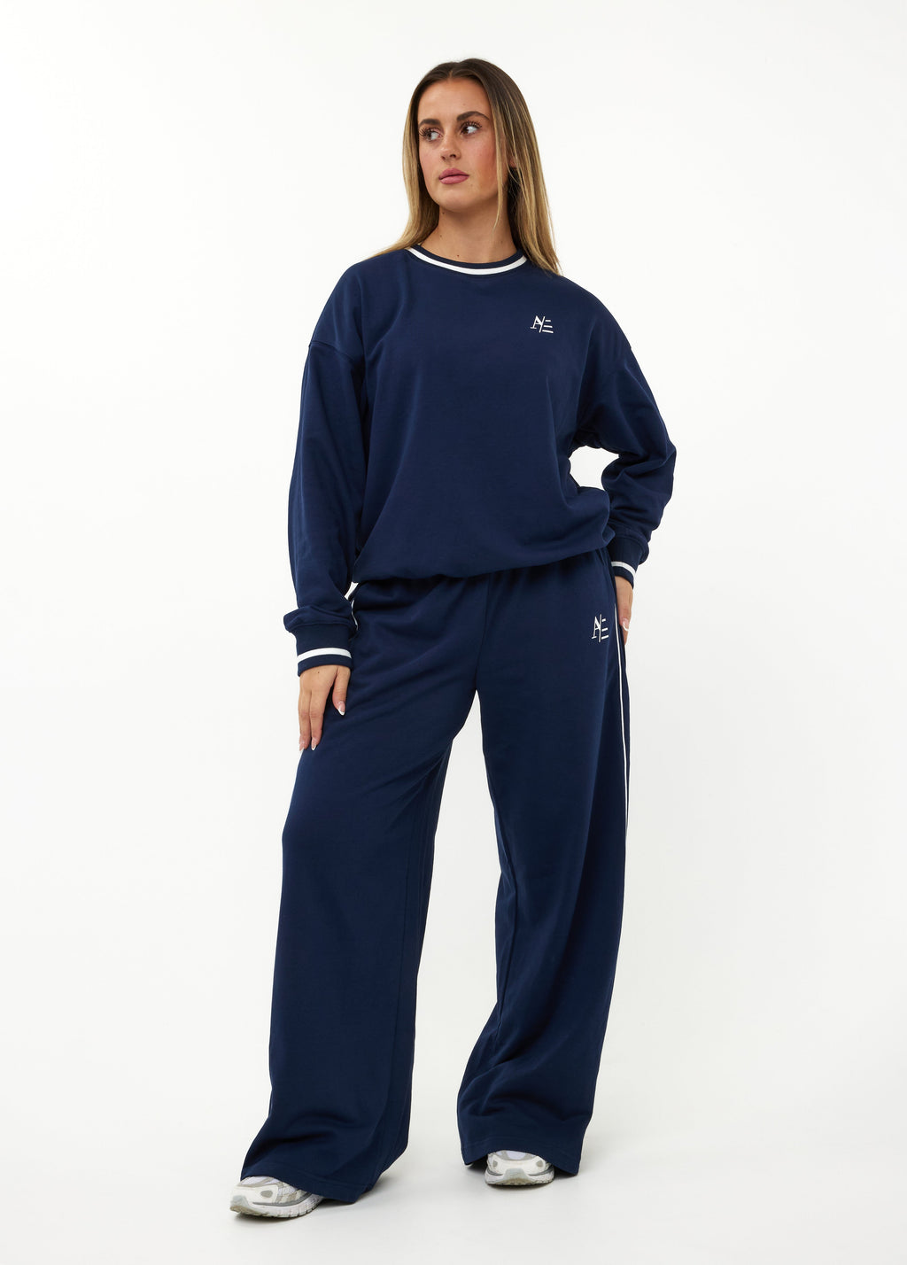 Ares Crewneck Top Navy Blue