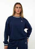 Ares Crewneck Top Navy Blue