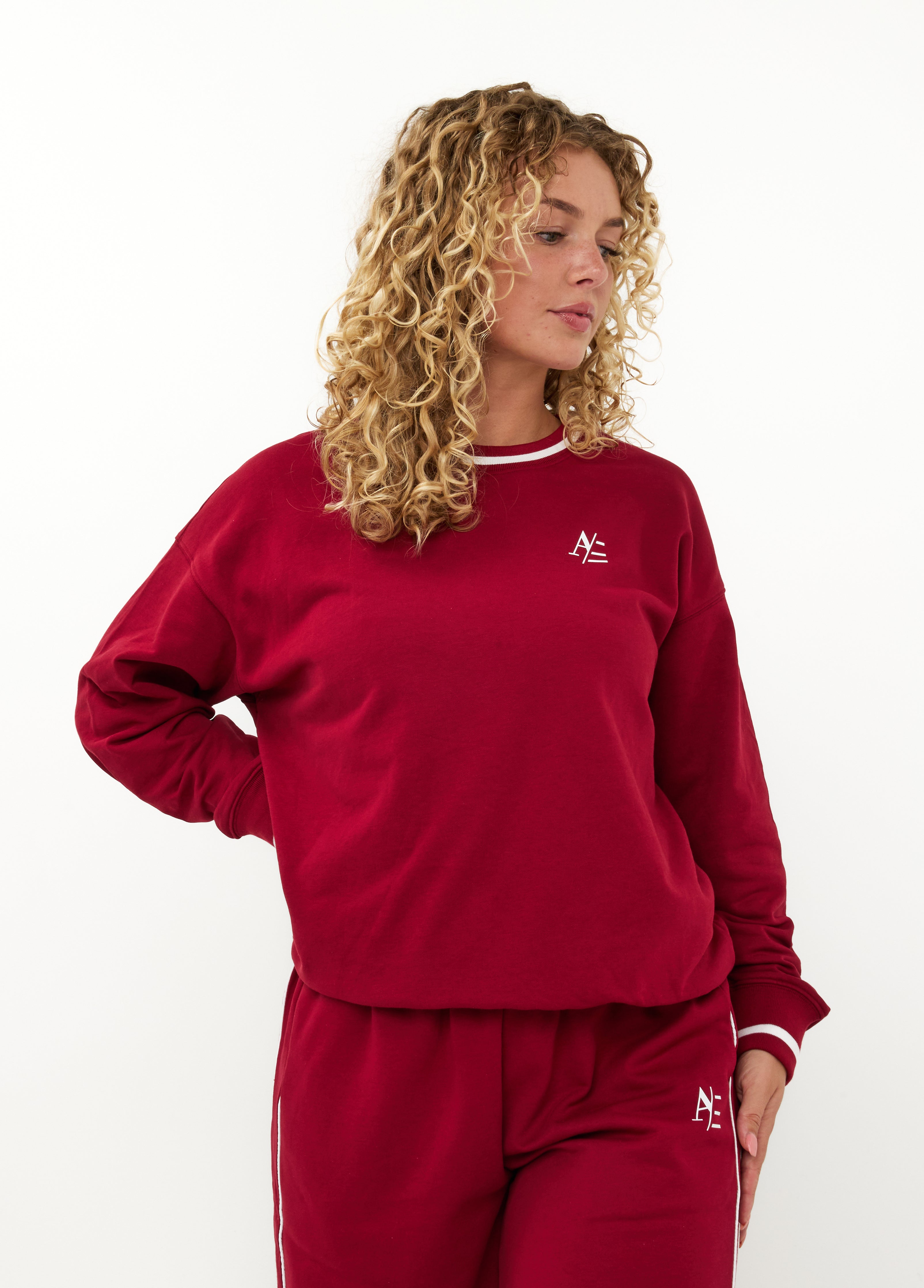 Ares Crewneck Top Wine Red